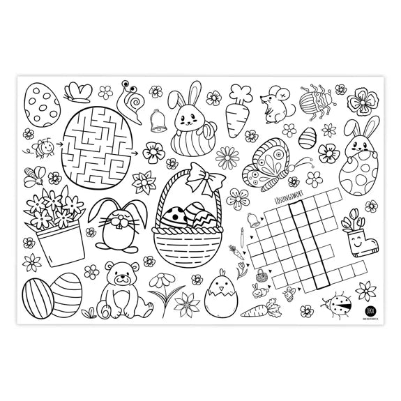 12 Tischsets zum ausmalen - Ostern