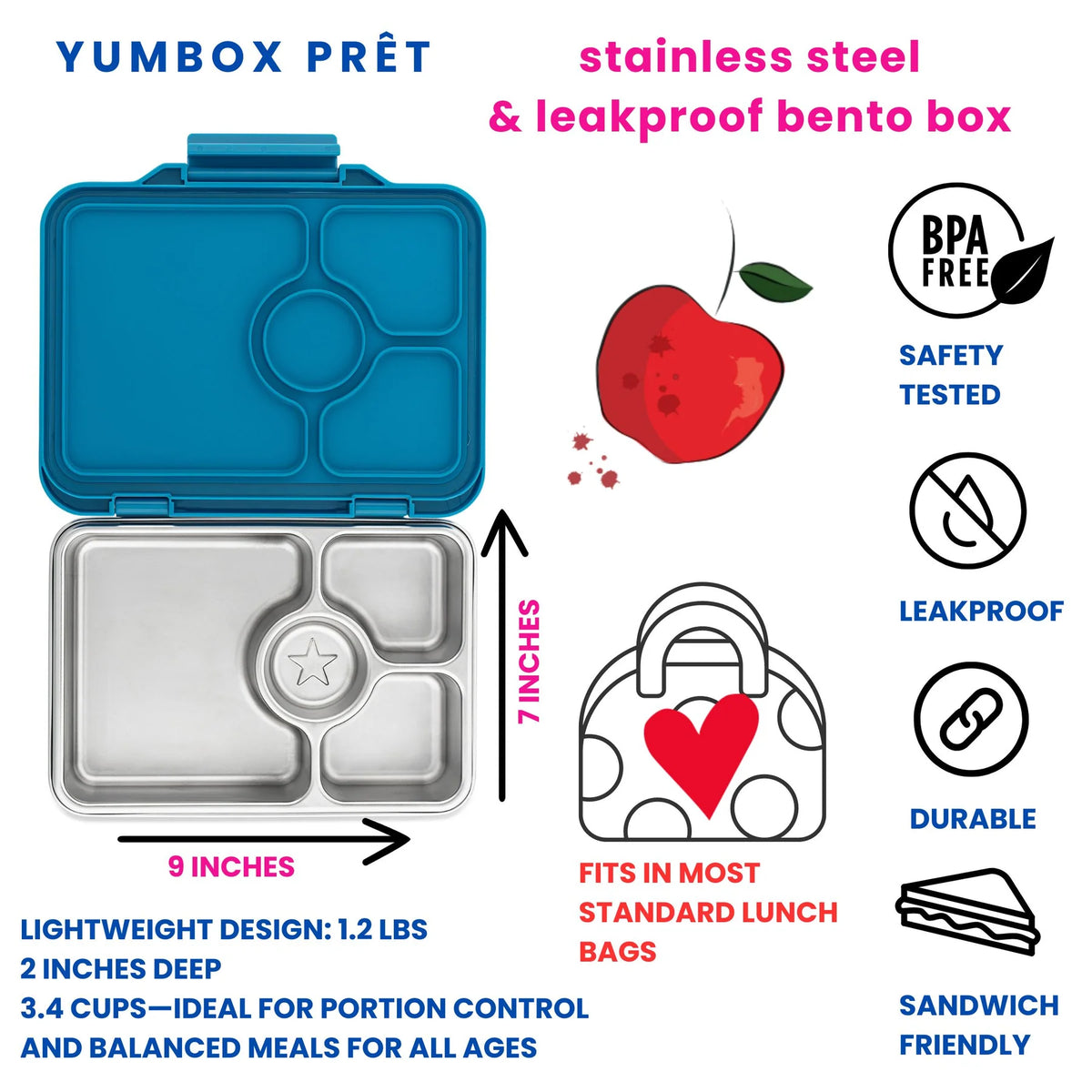 Znünibox Edelstahl Yumbox Prêt Blau