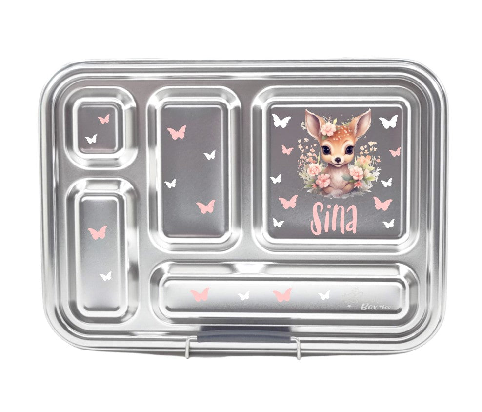 Edelstahl Znünibox Baurelia Box Eco mit 5 Unterteilungen Weiss