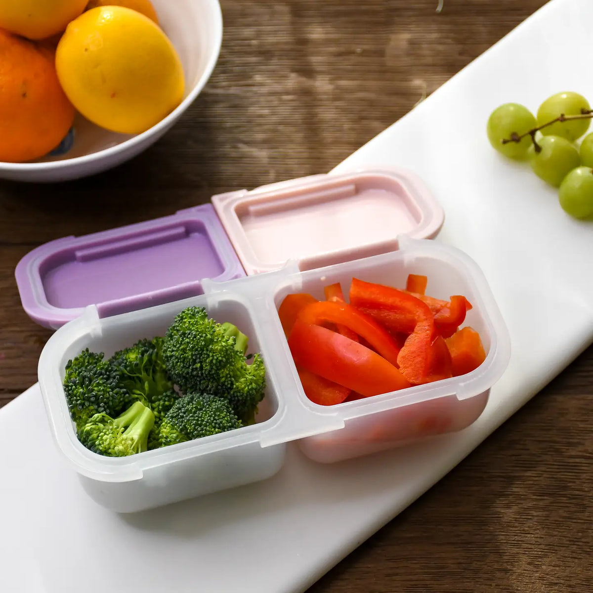 Znünibox Snackbehälter mit 2 Unterteilungen Lila