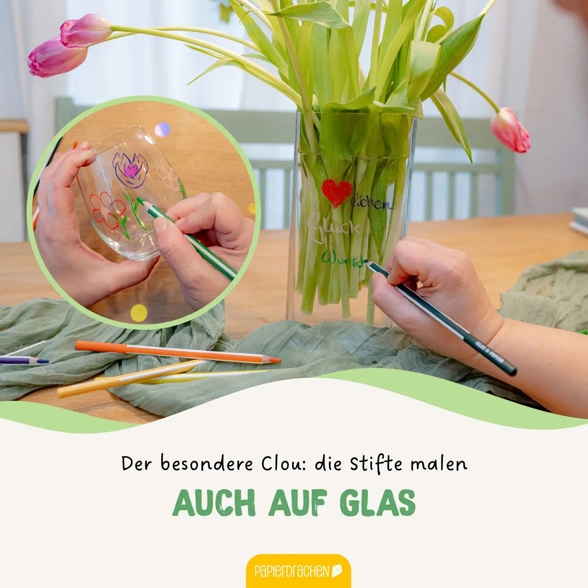 Bicolor Buntstifte für Glas und Papier