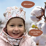 Kinder Beanie Mütze & Loop Schal Reflektierend Waldtiere