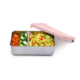 Edelstahl Znünibox Melii mit Trennsteg Rosa