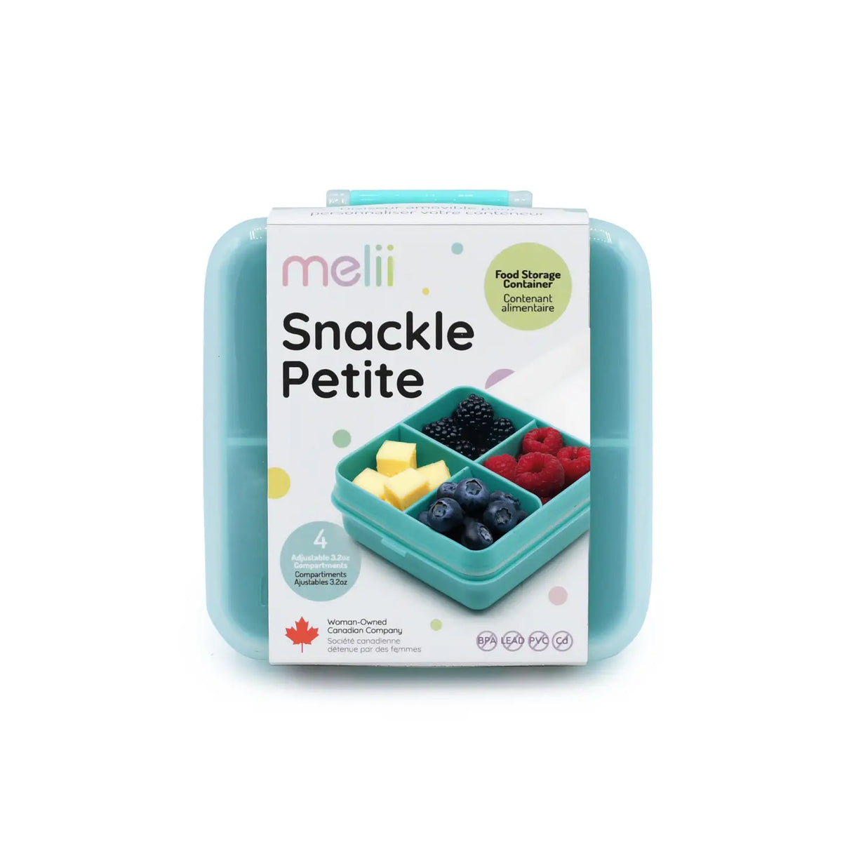Znünibox Snackbox Melii mit 4 Fächern Small Blau