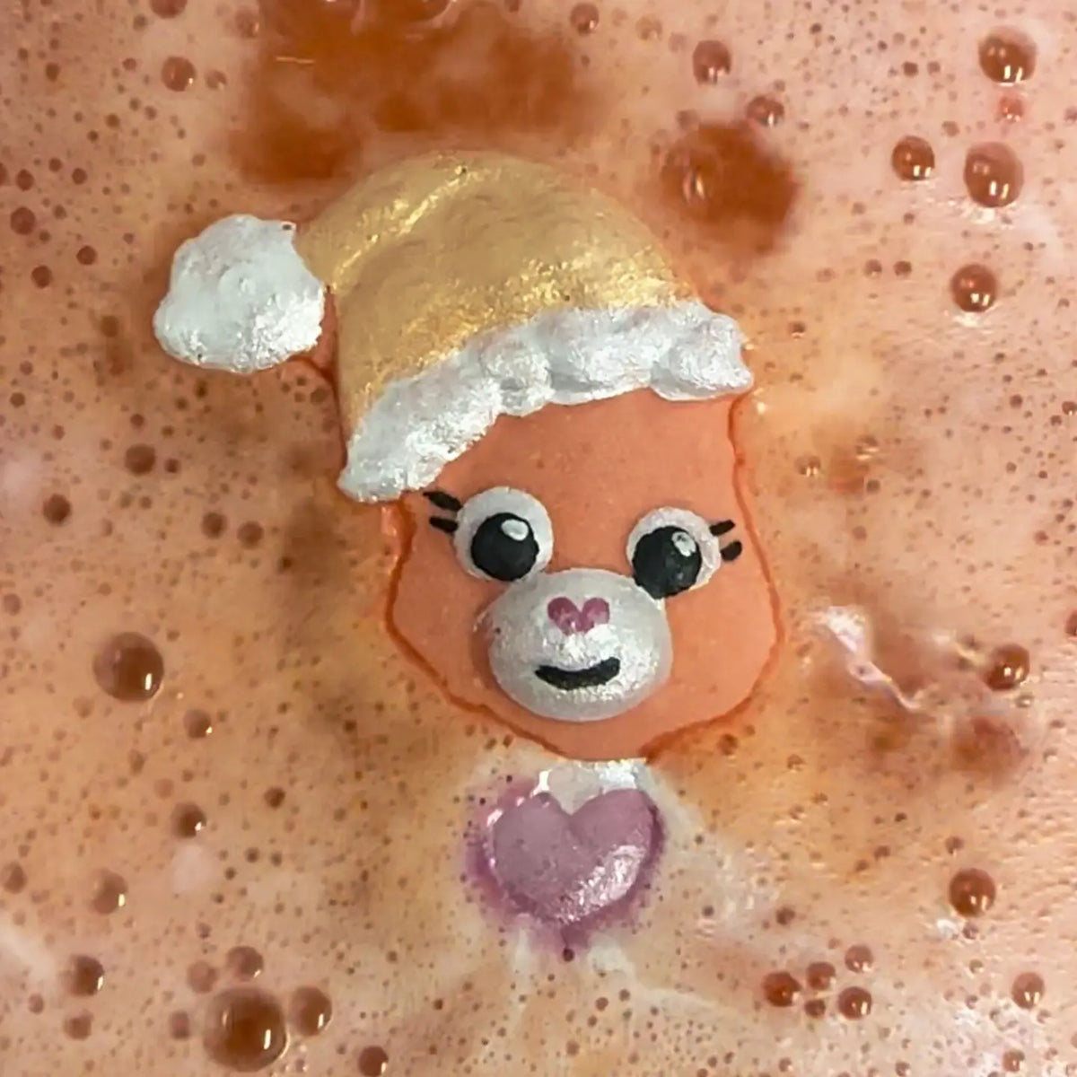 Badekugel handgemacht Weihnachten Bär mit Herz