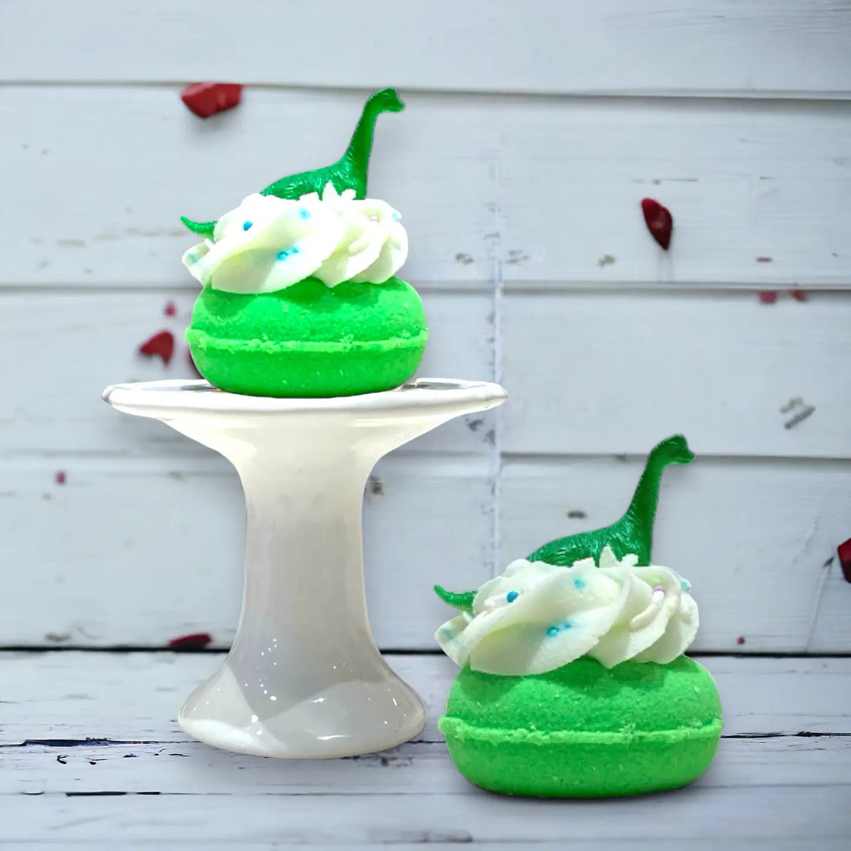 Badekugel handgemacht Donut Dino