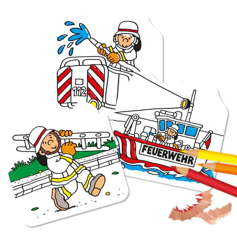 Stanzausmalbuch Feuerwehr