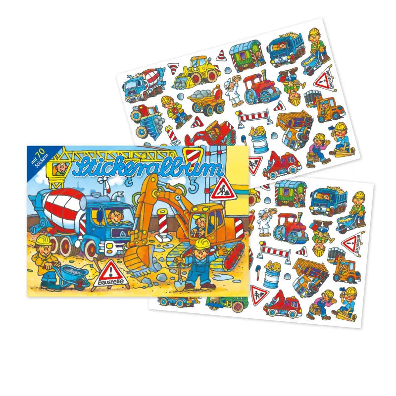 Stickeralbum mit Stickern Baustelle