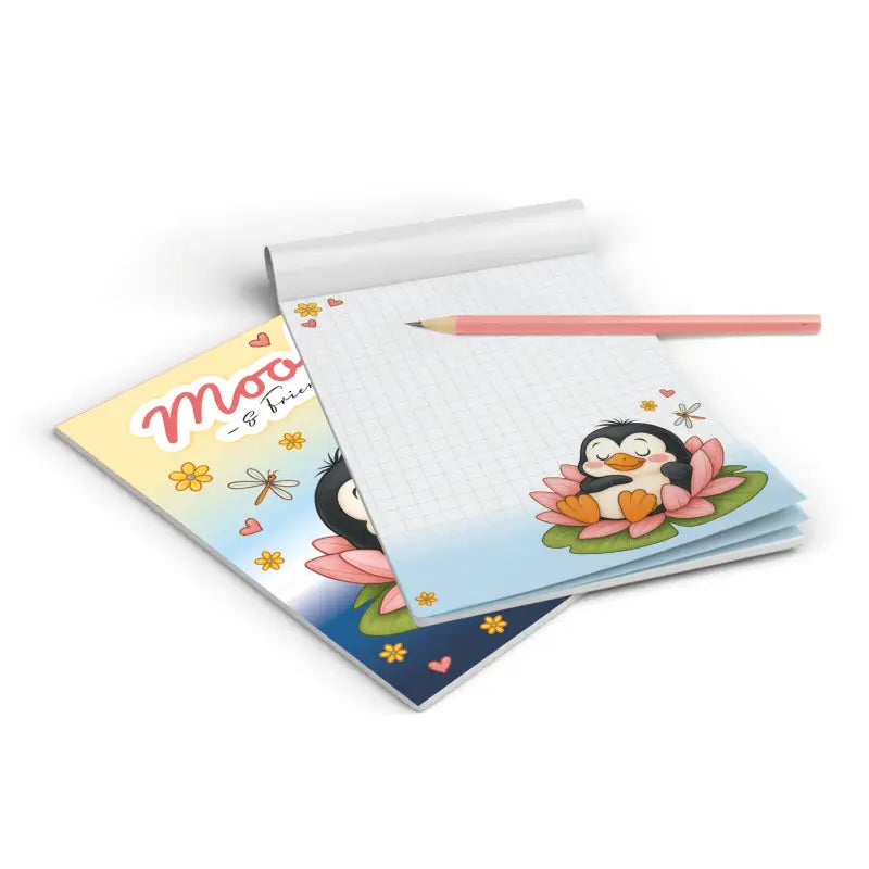 Notizblock Mooki & Friends Pinguin Seerose