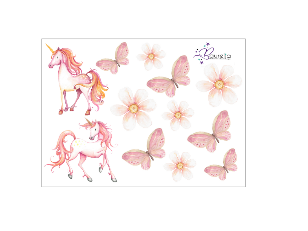 Stickerbogen Einhorn 3