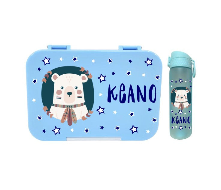 SET Znünibox und Trinkflasche Baurelia Box Maxi mit Ion8 500ml Hellblau