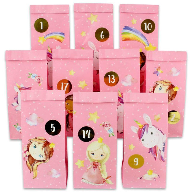 adventskalender mädchen, adventskalender geschenk idee, kleine geschenke adventskalender, kleine geschenke kinder andventskalender, adventskalender rosa, adventskalender einhorn, adventskalender prinzessin