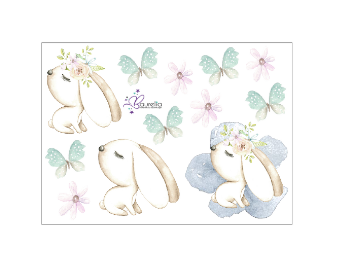 Stickerbogen Hase 2