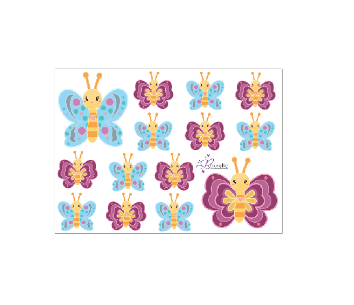 Stickerbogen Schmetterling 3