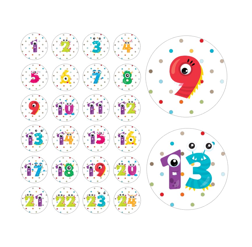 Adventskalender Zahlensticker Mix 23
