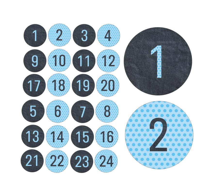 Adventskalender Zahlensticker 44