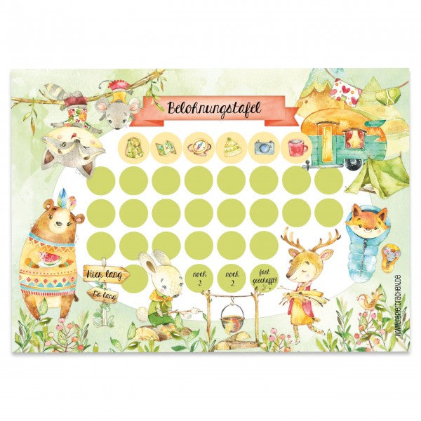 Belohnungstafel Camping
