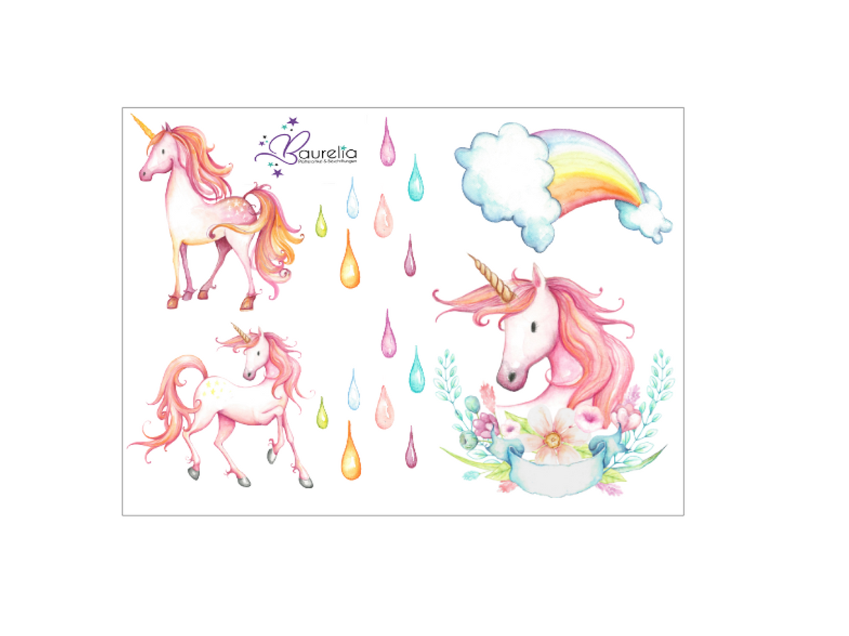 Stickerbogen Einhorn 1