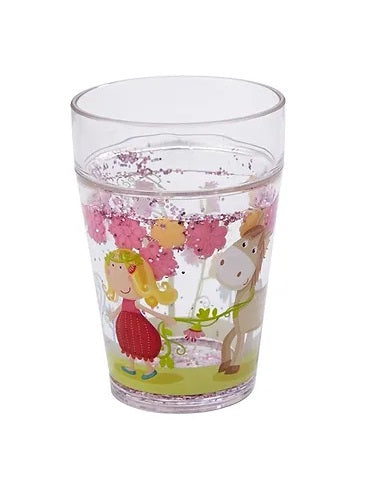 Glitzer Zahnputz Trinkbecher Prinzessin