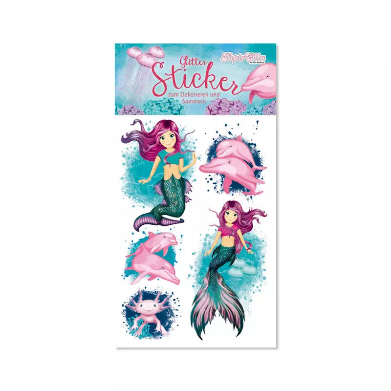 Glitzer Sticker Meerjungfrau