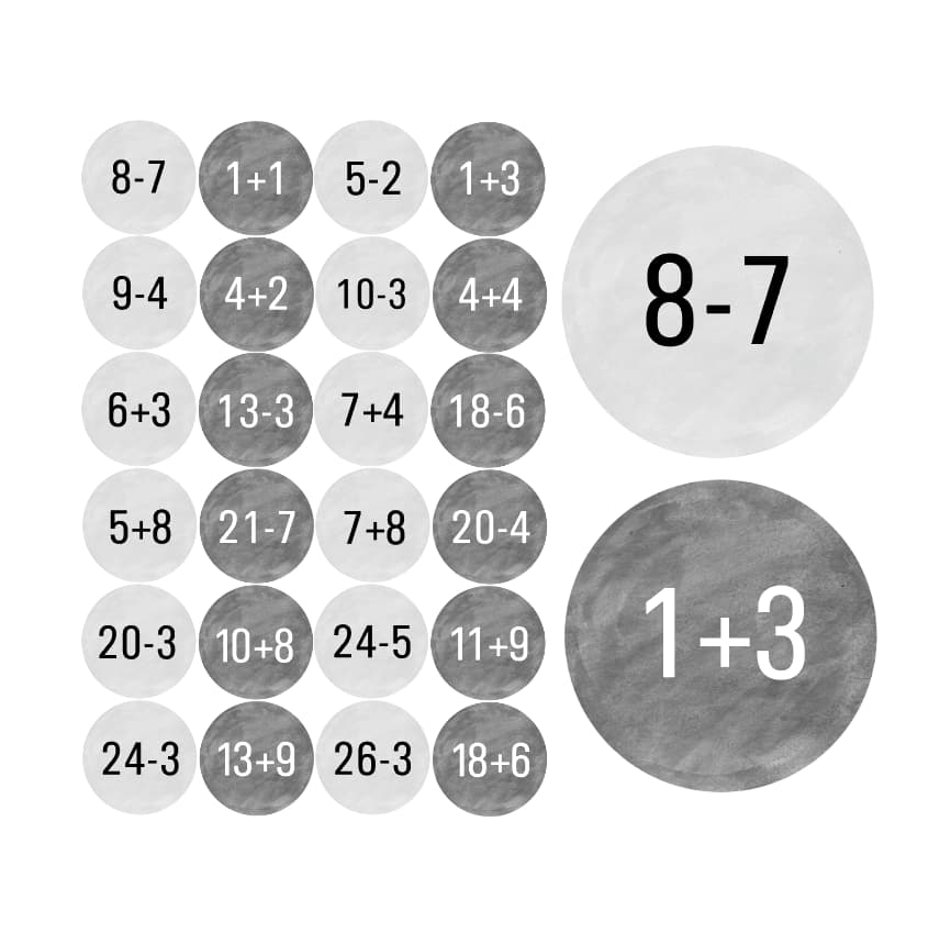 Adventskalender Zahlensticker Rechnungsaufgabe 7