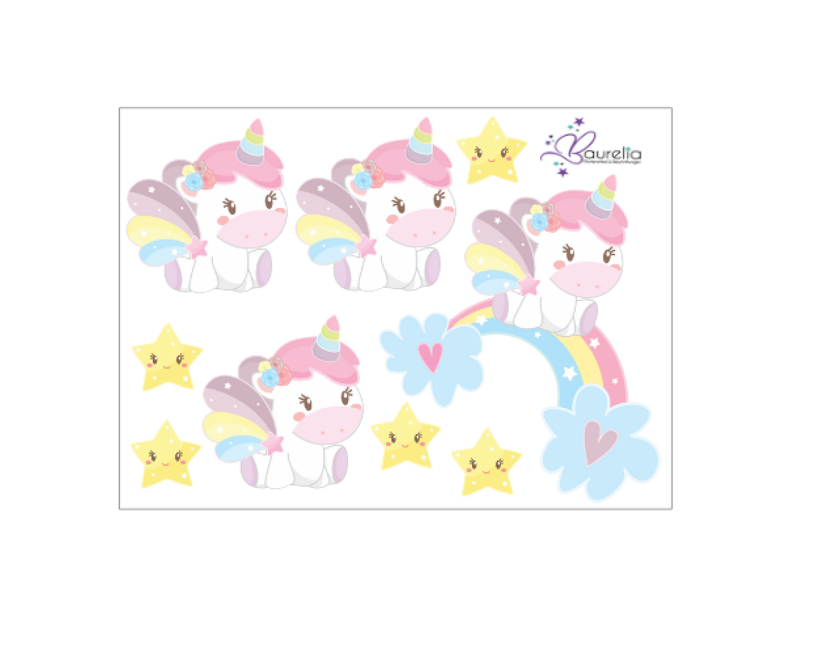 Stickerbogen Einhorn 13