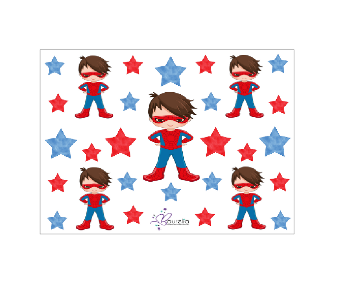 Stickerbogen Superheld 3