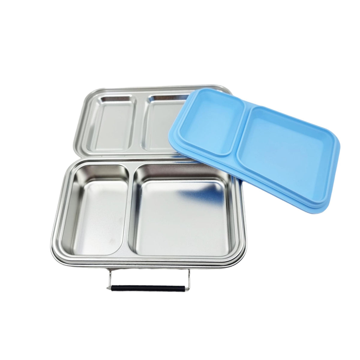Edelstahl Znünibox Baurelia Box Eco mit 2 Unterteilungen Pastellblau