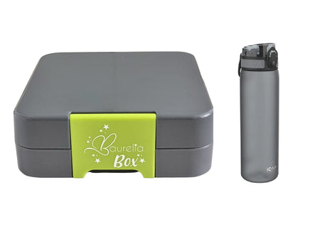 SET Znünibox und Trinkflasche Baurelia Box Midi mit Ion8 500ml Grau