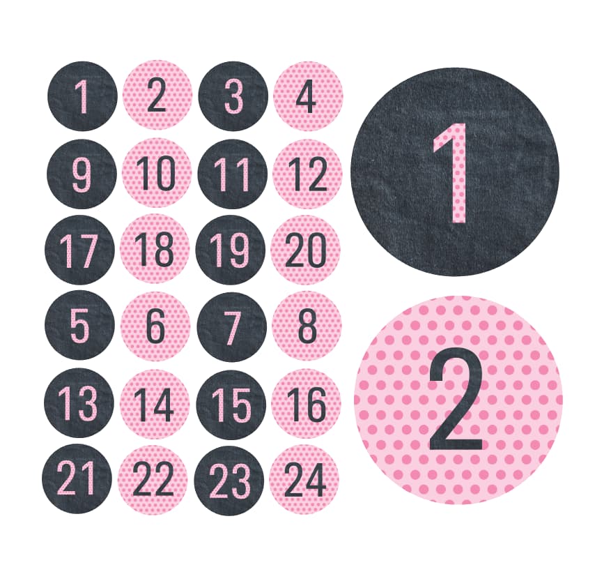 Adventskalender Zahlensticker 51