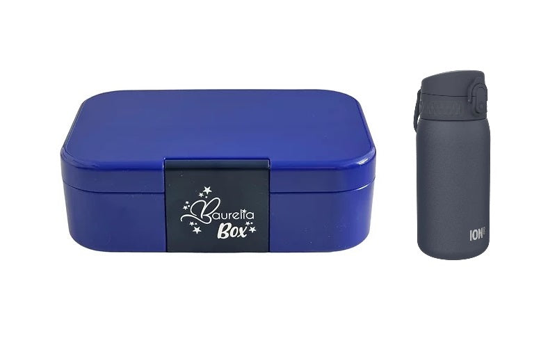 SET Znünibox und Thermosflasche Baurelia Box Mini mit Ion8 350ml Blau