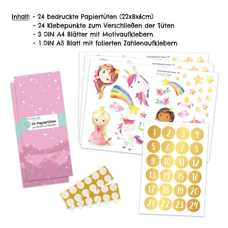 Adventskalender Prinzessin und Einhorn