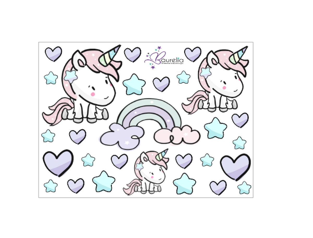 Stickerbogen Einhorn 10
