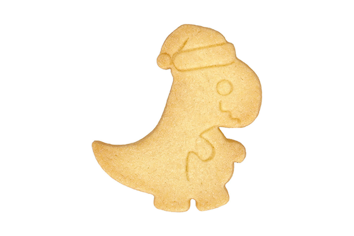 Edelstahl Ausstechform Weihnachts Dino mit Prägung