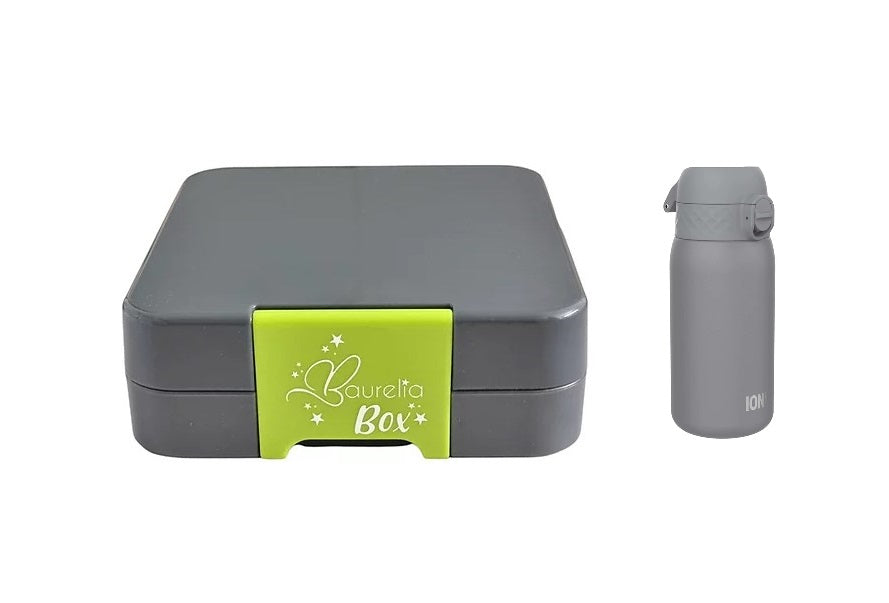 SET Znünibox und Thermosflasche Baurelia Box Midi mit Ion8 350ml Grau